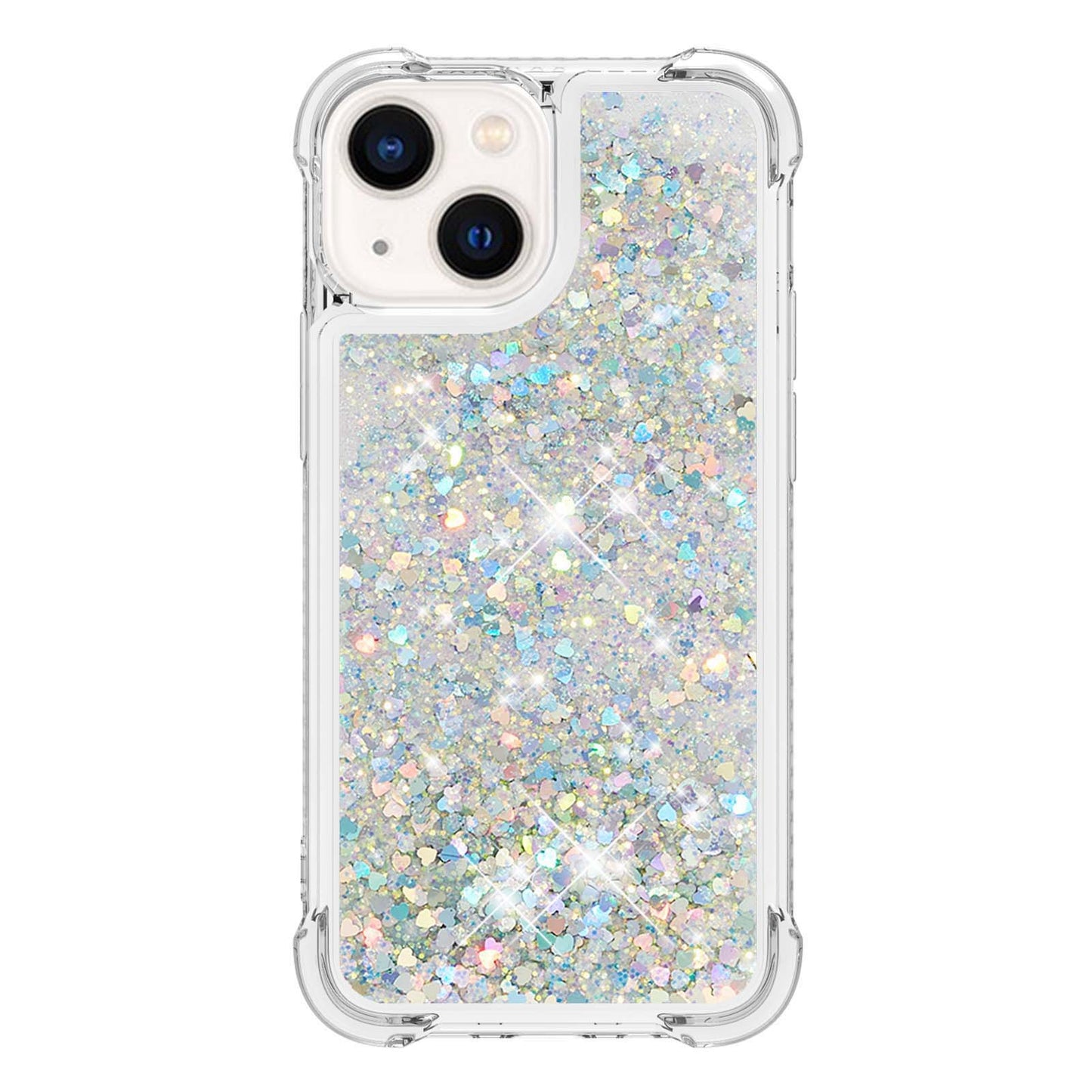 YB Quicksand Series-1 for iPhone 14 6.1 inch, Liquid Floating Glitter Sequins TPU Back Cover Anti-scratch Phone Case