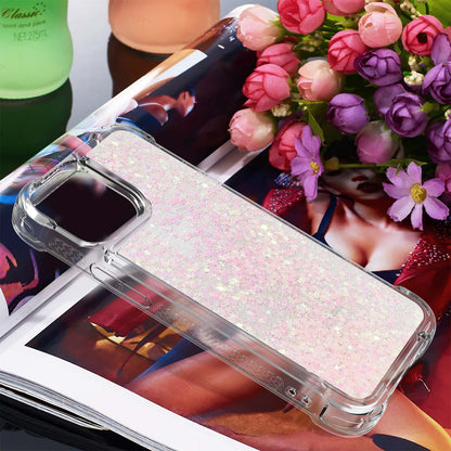 YB Quicksand Series-1 for iPhone 14 6.1 inch, Liquid Floating Glitter Sequins TPU Back Cover Anti-scratch Phone Case