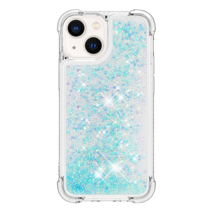 YB Quicksand Series-1 for iPhone 14 6.1 inch, Liquid Floating Glitter Sequins TPU Back Cover Anti-scratch Phone Case