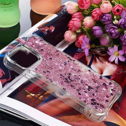 YB Quicksand Series-1 for iPhone 14 6.1 inch, Liquid Floating Glitter Sequins TPU Back Cover Anti-scratch Phone Case
