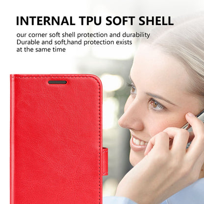 For Honor X40i 5G Shockproof Crazy Horse Texture Folio Flip Phone Case PU Leather Wallet Stand Protective Cover