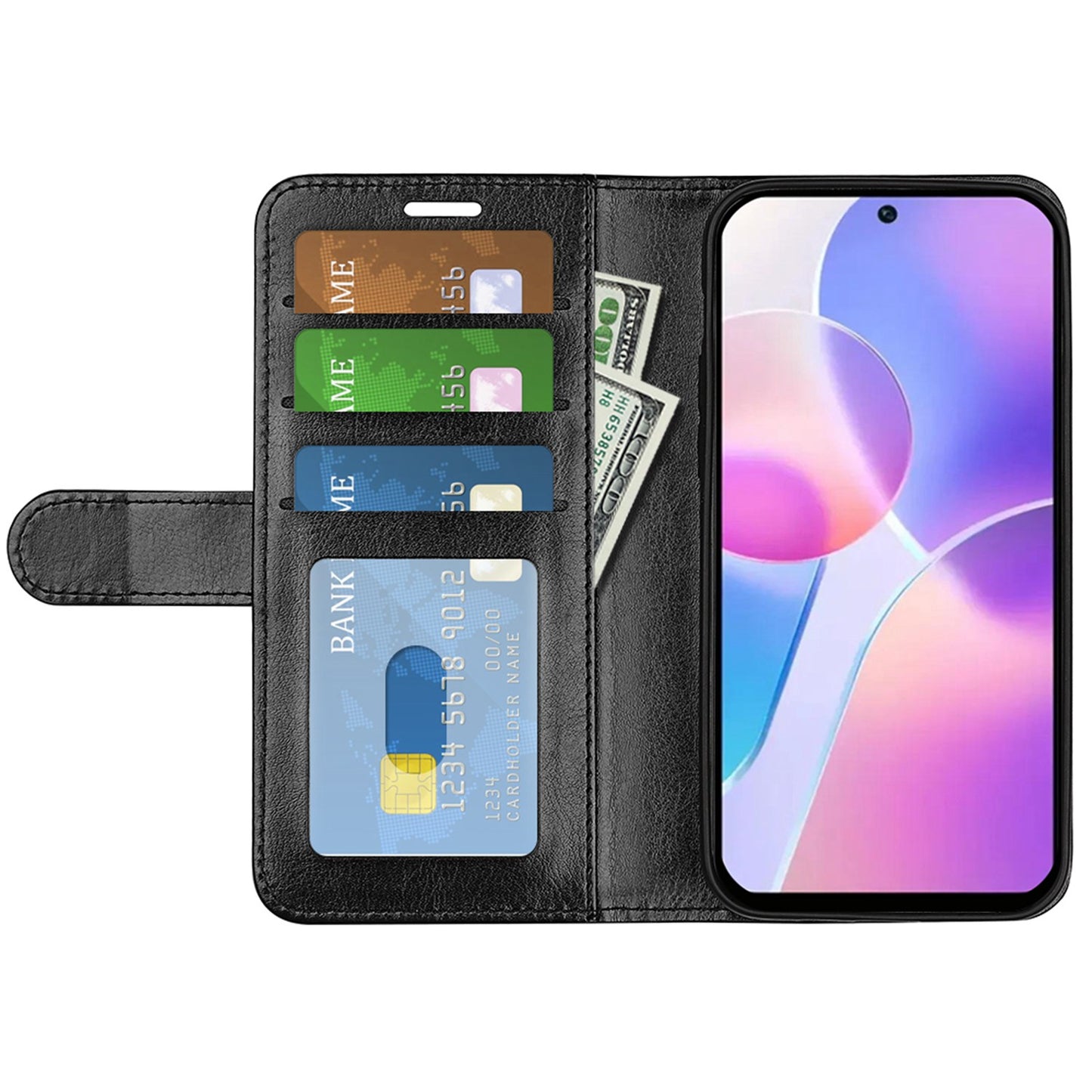 For Honor X40i 5G Shockproof Crazy Horse Texture Folio Flip Phone Case PU Leather Wallet Stand Protective Cover