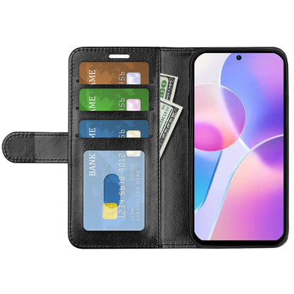 For Honor X40i 5G Shockproof Crazy Horse Texture Folio Flip Phone Case PU Leather Wallet Stand Protective Cover