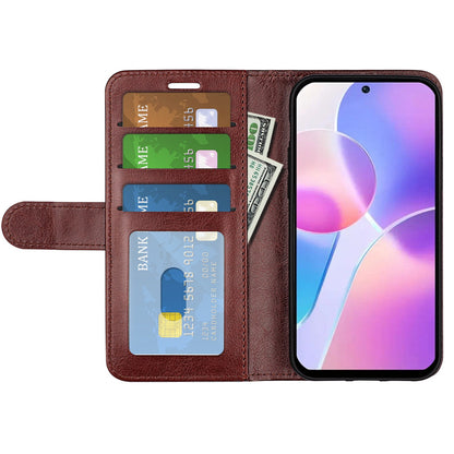 For Honor X40i 5G Shockproof Crazy Horse Texture Folio Flip Phone Case PU Leather Wallet Stand Protective Cover
