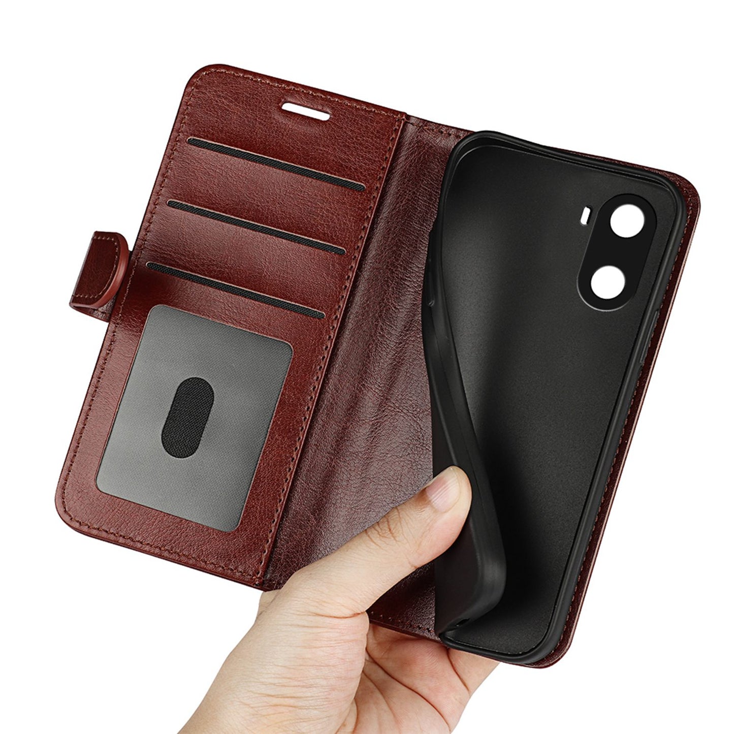 For Honor X40i 5G Shockproof Crazy Horse Texture Folio Flip Phone Case PU Leather Wallet Stand Protective Cover
