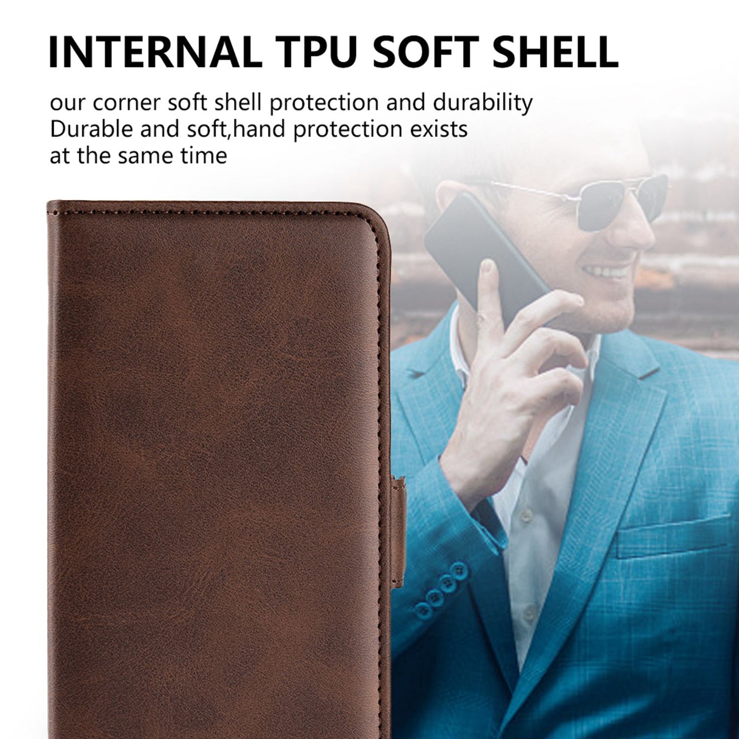 For Honor X40i 5G Shockproof Double Magnetic Clasp Phone Cover Anti-drop Textured PU Leather TPU Case with Wallet Stand