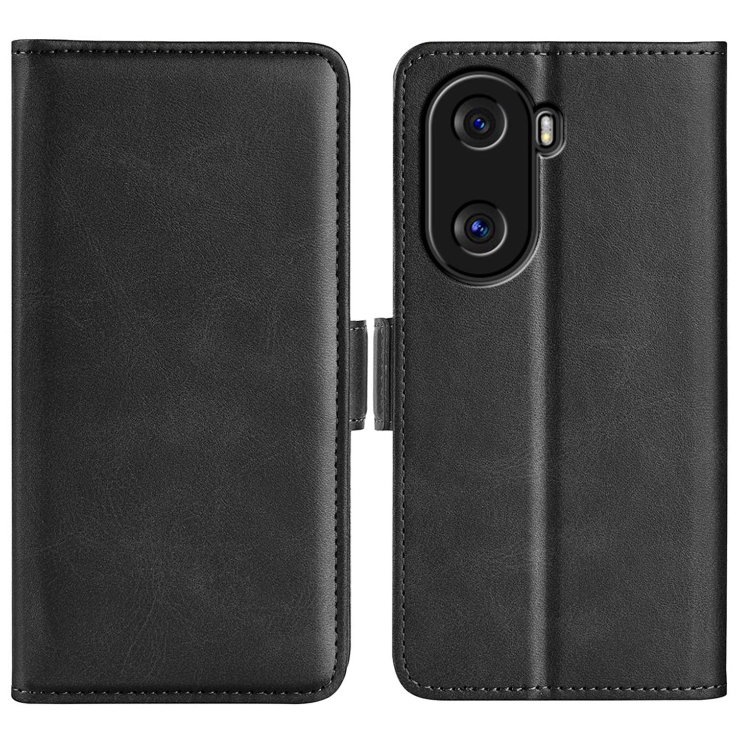 For Honor X40i 5G Shockproof Double Magnetic Clasp Phone Cover Anti-drop Textured PU Leather TPU Case with Wallet Stand