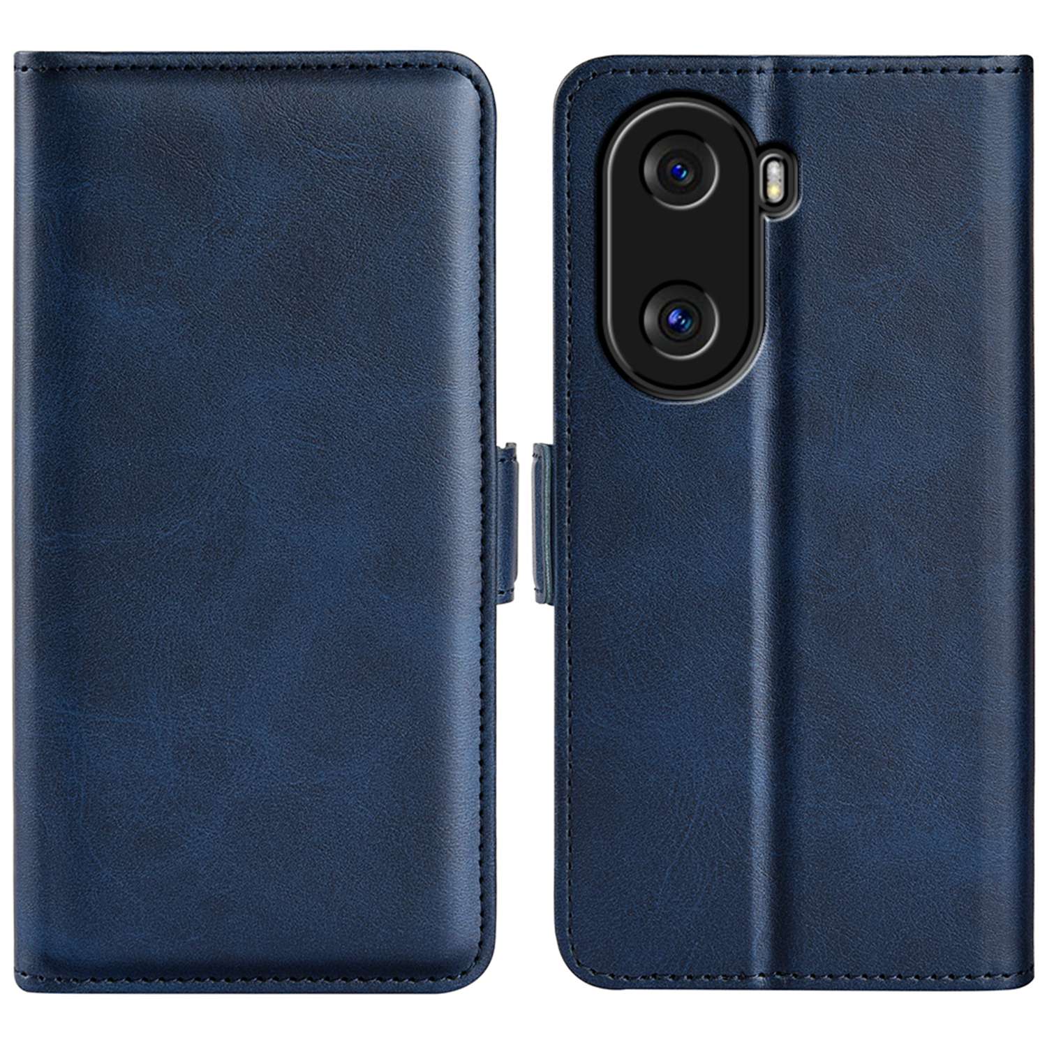 For Honor X40i 5G Shockproof Double Magnetic Clasp Phone Cover Anti-drop Textured PU Leather TPU Case with Wallet Stand