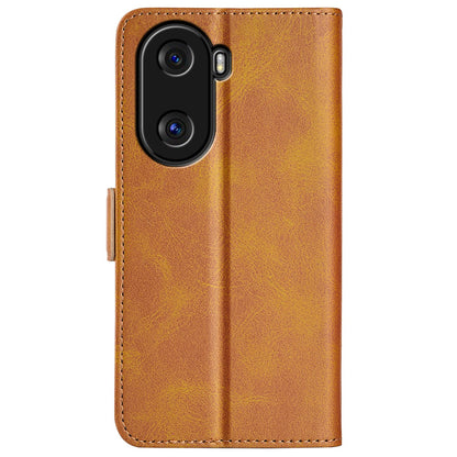 For Honor X40i 5G Shockproof Double Magnetic Clasp Phone Cover Anti-drop Textured PU Leather TPU Case with Wallet Stand