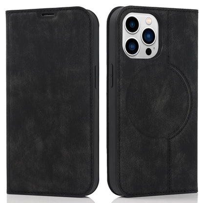 For iPhone 13 Pro 6.1 inch RFID Blocking Phone Cover PU Leather Card Holder Stand Case Compatible with MagSafe Charging