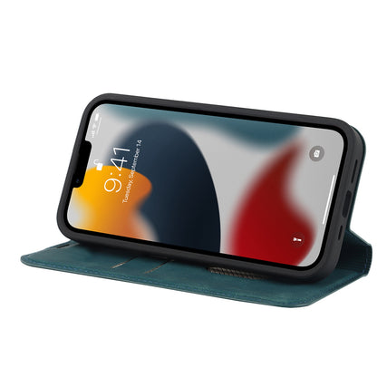 For iPhone 13 Pro 6.1 inch RFID Blocking Phone Cover PU Leather Card Holder Stand Case Compatible with MagSafe Charging