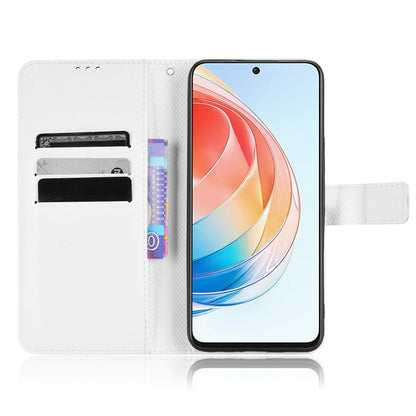 For Honor X40i 5G Drop-proof Phone Flip Wallet Case Well-protected Diamond Texture PU Leather Cover Stand Card Holder with Wrist Strap