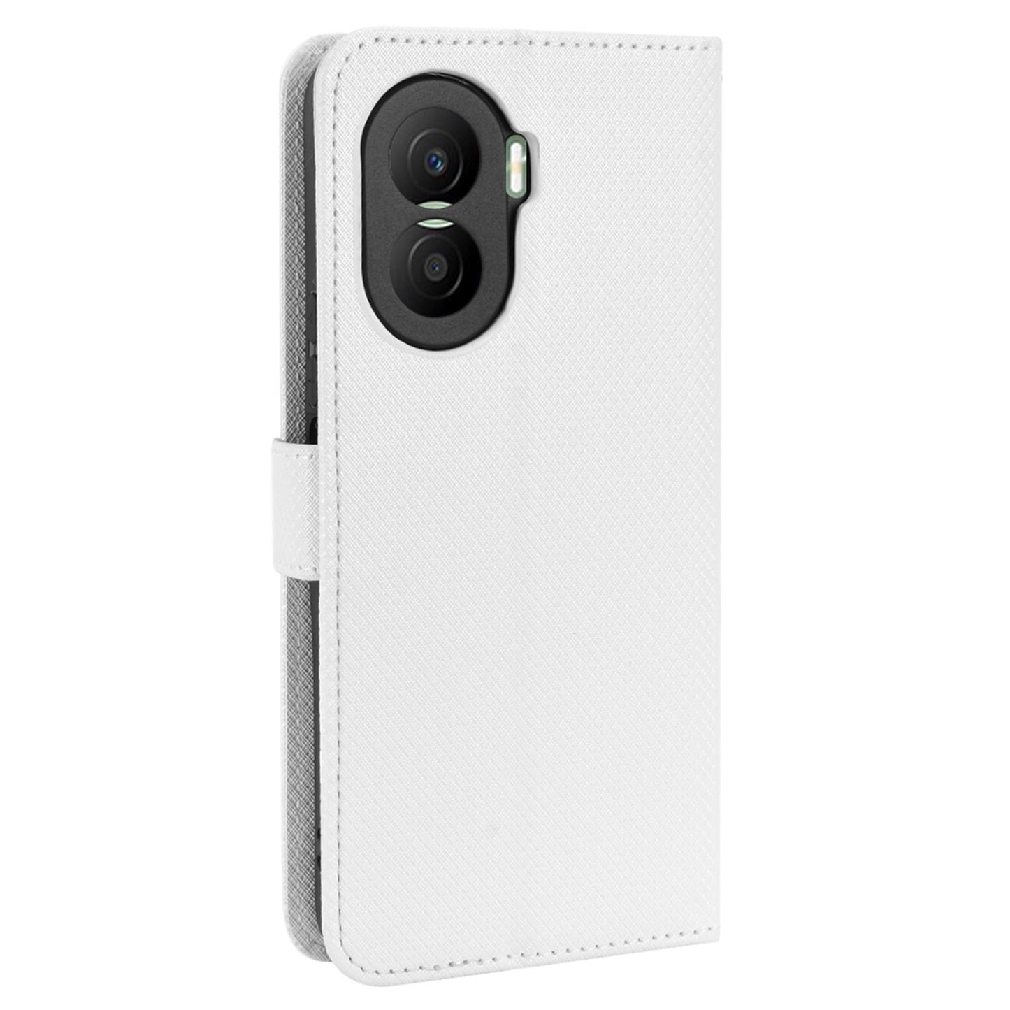 For Honor X40i 5G Drop-proof Phone Flip Wallet Case Well-protected Diamond Texture PU Leather Cover Stand Card Holder with Wrist Strap