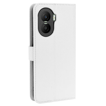 For Honor X40i 5G Drop-proof Phone Flip Wallet Case Well-protected Diamond Texture PU Leather Cover Stand Card Holder with Wrist Strap