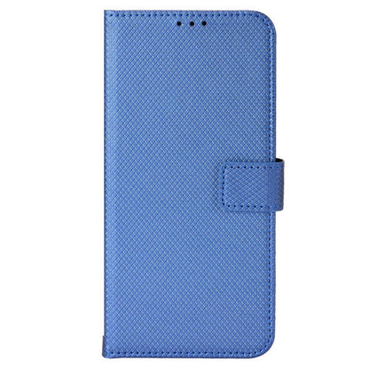 For HTC Desire 22 Pro 5G Drop-proof Phone Flip Wallet Case Non-slip Grip Diamond Texture PU Leather Cover Stand Card Holder with Wrist Strap