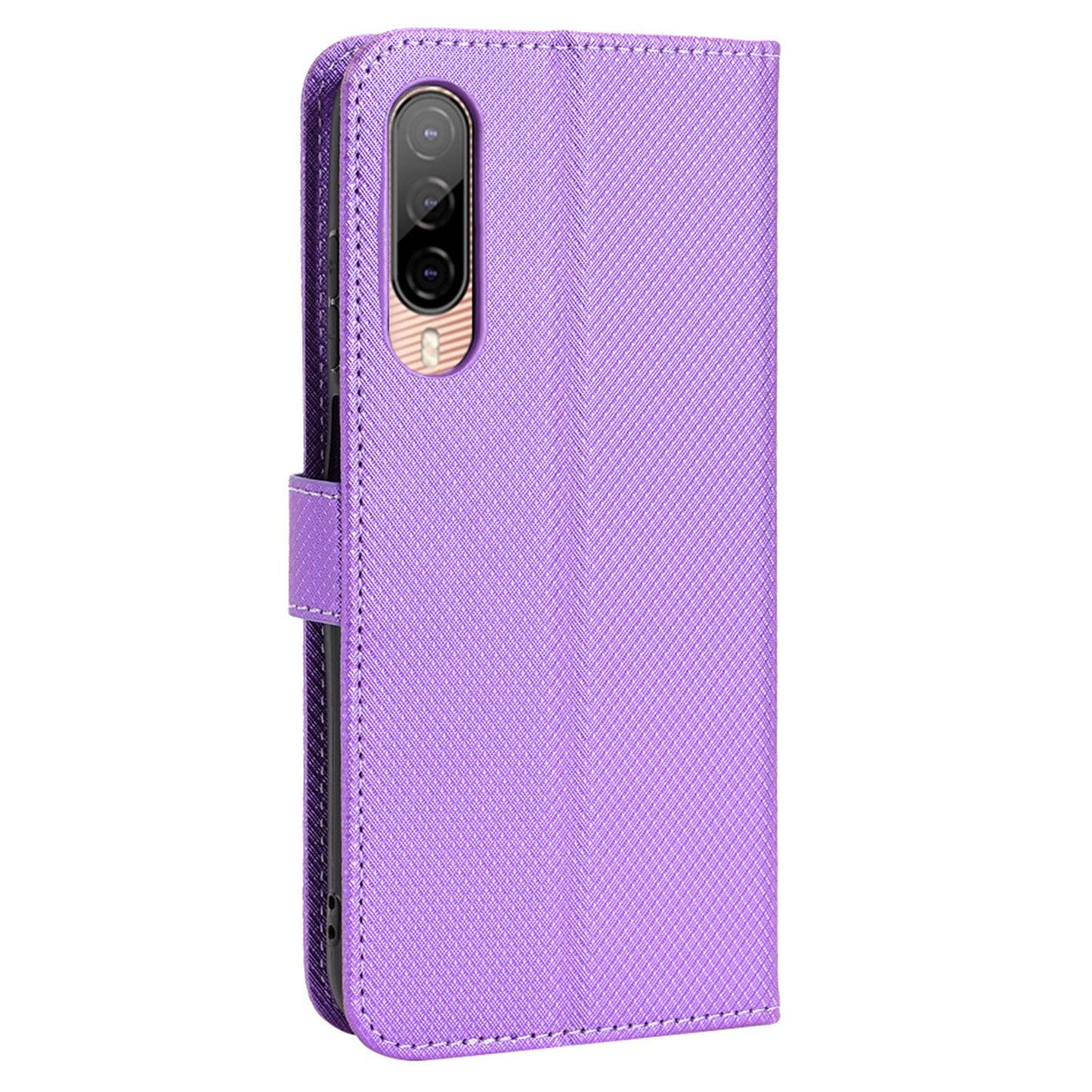 For HTC Desire 22 Pro 5G Drop-proof Phone Flip Wallet Case Non-slip Grip Diamond Texture PU Leather Cover Stand Card Holder with Wrist Strap