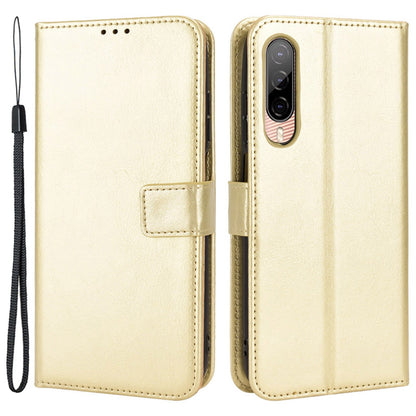 For HTC Desire 22 Pro 5G Cell Phone Wallet Case Crazy Horse Texture PU Leather+TPU Stand Cover Protective Shell