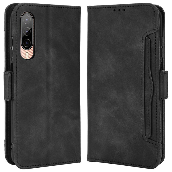 For HTC Desire 22 Pro 5G Bump Proof PU Leather Flip Wallet Case Multiple Card Slots Stand Magnetic Mobile Phone Cover