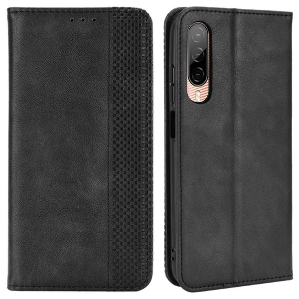 For HTC Desire 22 Pro 5G Auto Closing Magnetic Retro PU Leather Wallet Design Case Stand Function Phone Shell Cover