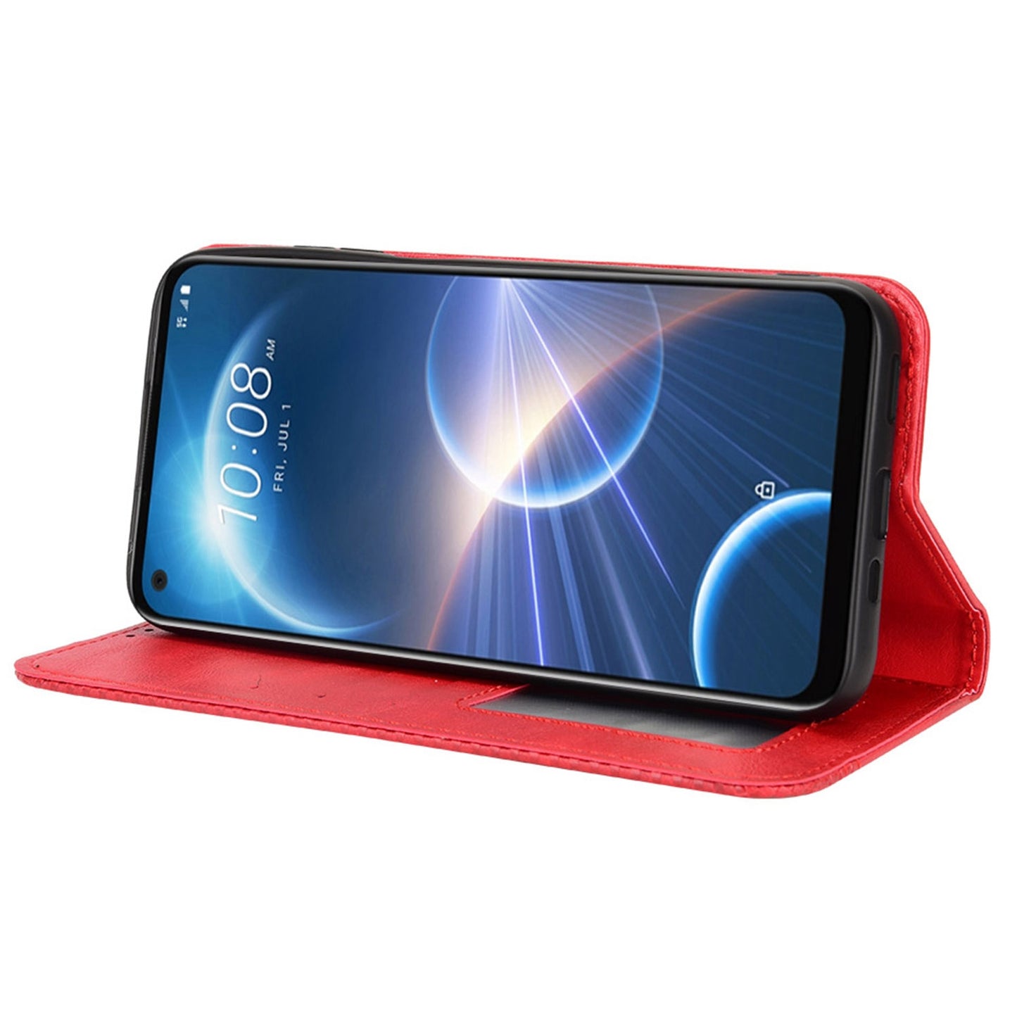 For HTC Desire 22 Pro 5G Auto Closing Magnetic Retro PU Leather Wallet Design Case Stand Function Phone Shell Cover