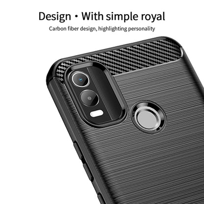 MOFI JK TPU Series-1 for Nokia C21 Plus 4G Brushed Surface Soft TPU Drop-proof Case Carbon Fiber Phone Case