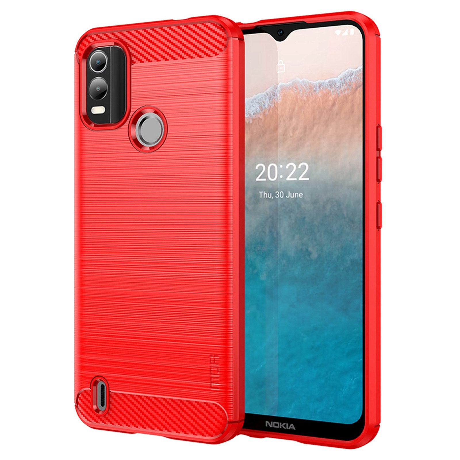 MOFI JK TPU Series-1 for Nokia C21 Plus 4G Brushed Surface Soft TPU Drop-proof Case Carbon Fiber Phone Case