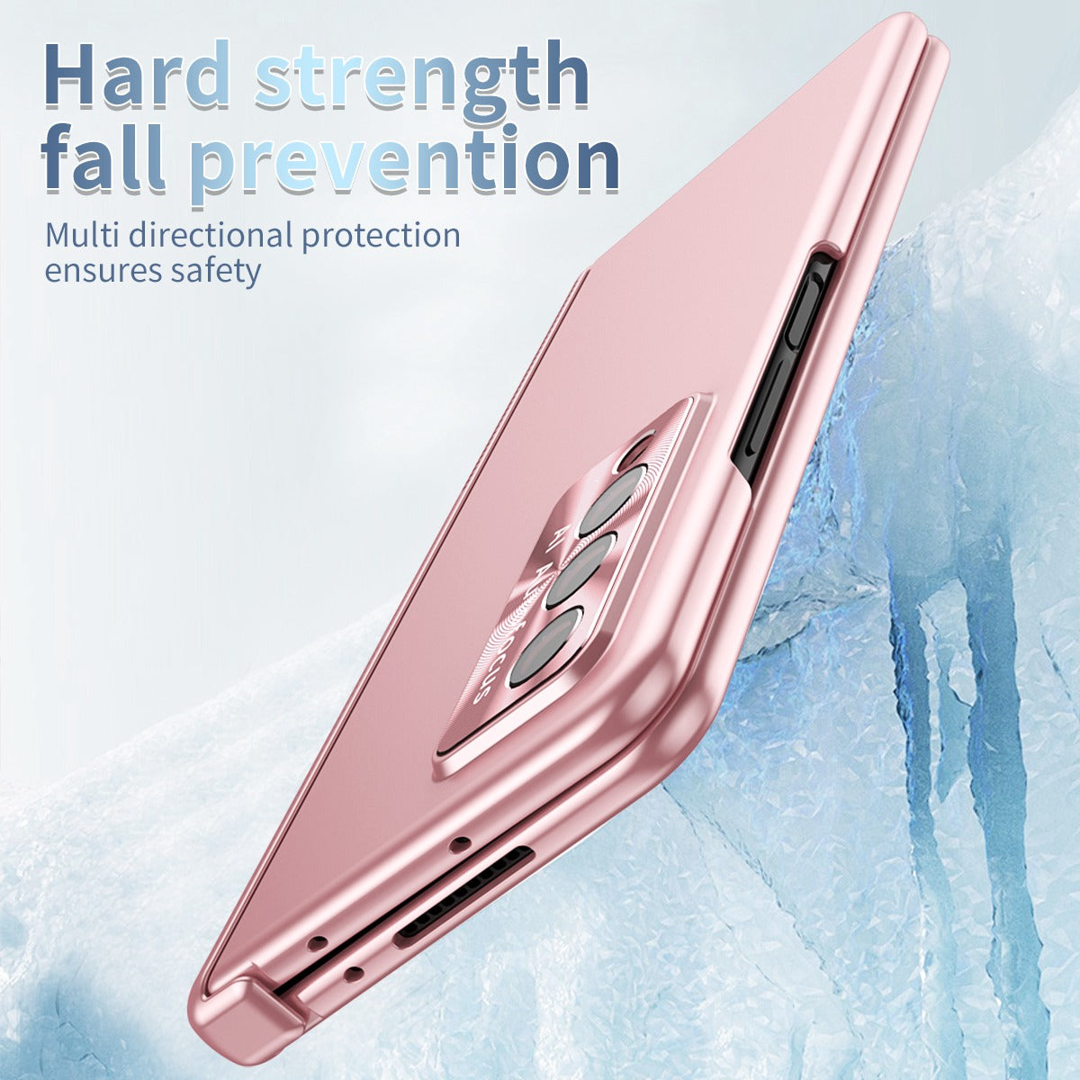 For Samsung Galaxy Z Fold3 5G Hinge + Stylus Pen Design Electroplating Hard PC Lens Protection Phone Case with Tempered Glass Screen Protector