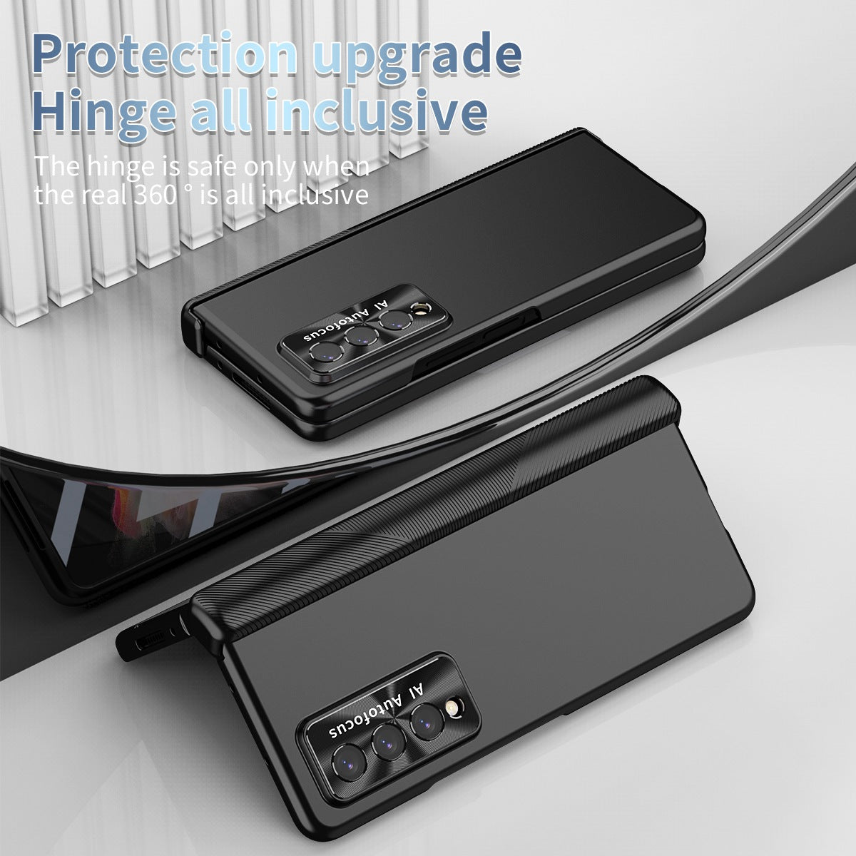 For Samsung Galaxy Z Fold3 5G Hinge + Stylus Pen Design Electroplating Hard PC Lens Protection Phone Case with Tempered Glass Screen Protector