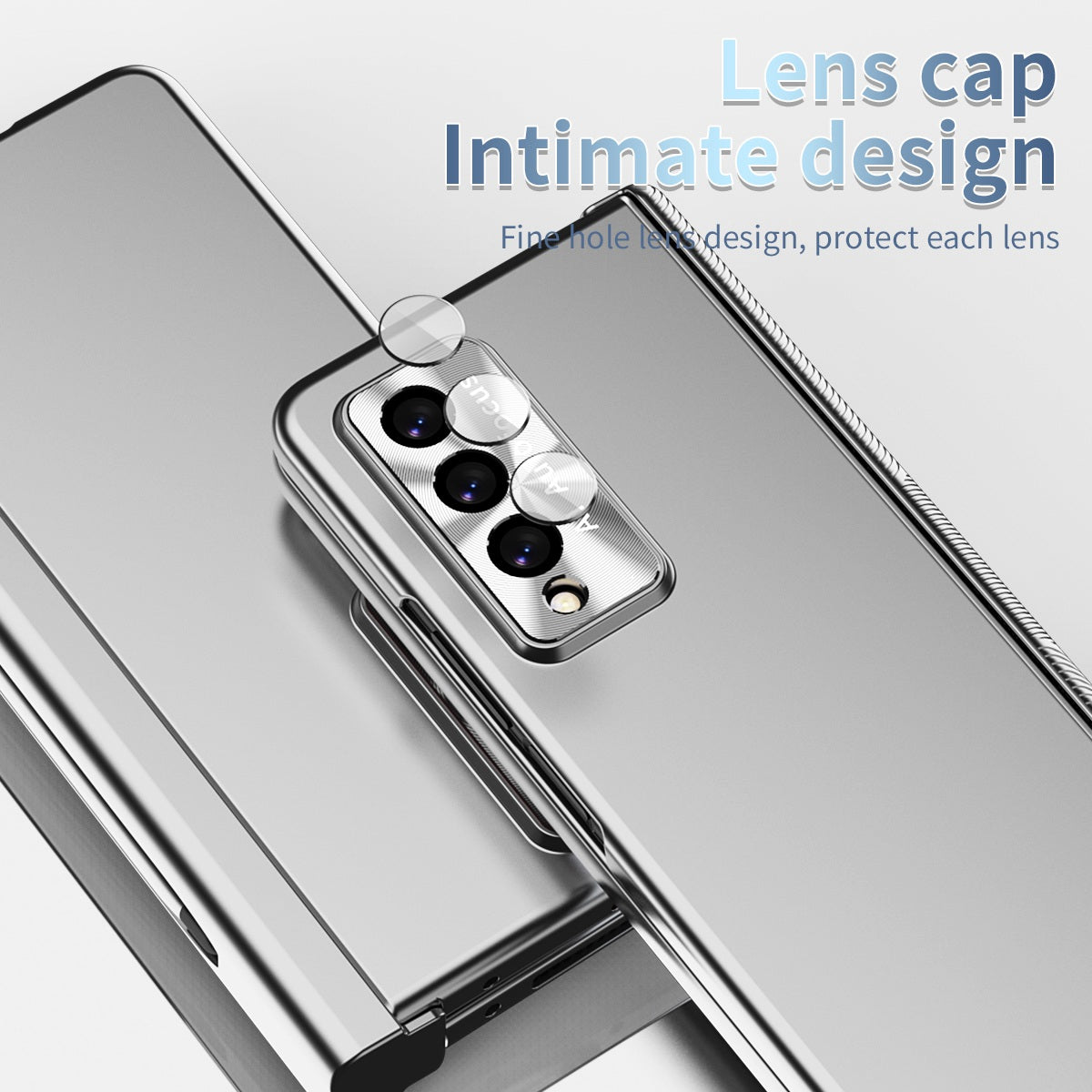 For Samsung Galaxy Z Fold3 5G Hinge + Stylus Pen Design Electroplating Hard PC Lens Protection Phone Case with Tempered Glass Screen Protector