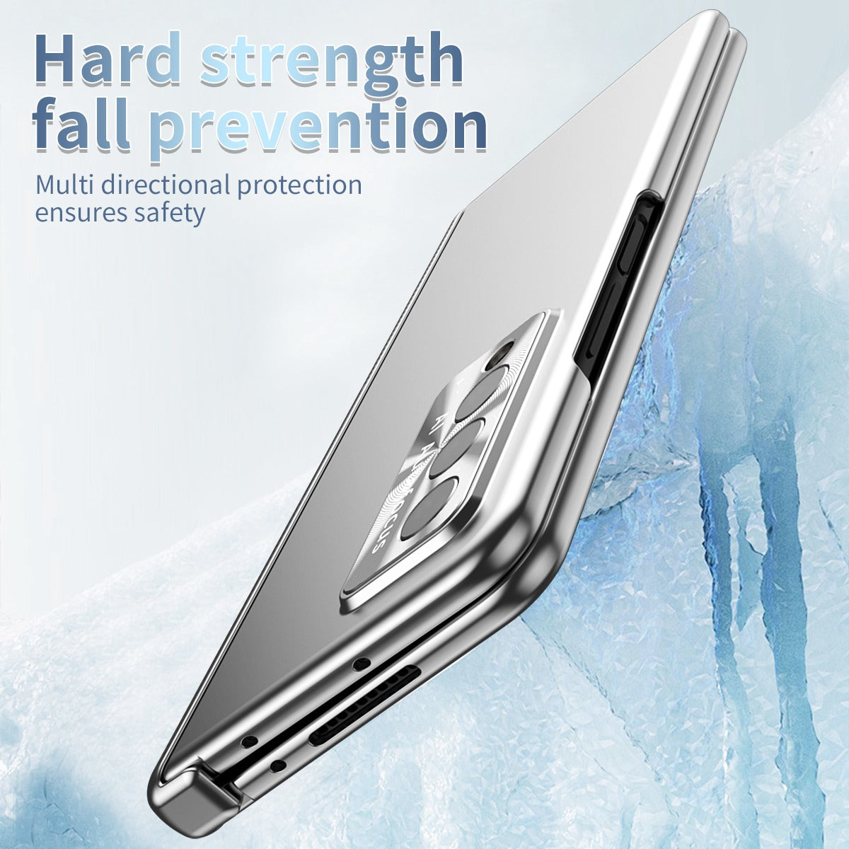 For Samsung Galaxy Z Fold3 5G Hinge + Stylus Pen Design Electroplating Hard PC Lens Protection Phone Case with Tempered Glass Screen Protector