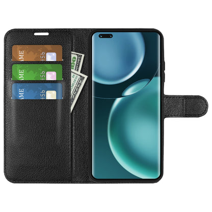 For Honor Magic4 Pro 5G Shockproof Litchi Texture Folio Flip Phone Case Anti-scratch PU Leather Wallet Stand Cover