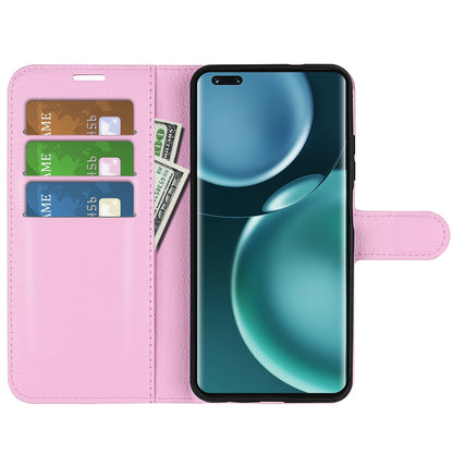 For Honor Magic4 Pro 5G Shockproof Litchi Texture Folio Flip Phone Case Anti-scratch PU Leather Wallet Stand Cover