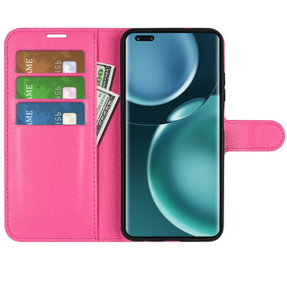 For Honor Magic4 Pro 5G Shockproof Litchi Texture Folio Flip Phone Case Anti-scratch PU Leather Wallet Stand Cover