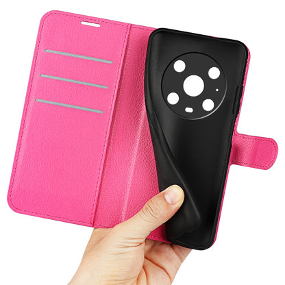 For Honor Magic4 Pro 5G Shockproof Litchi Texture Folio Flip Phone Case Anti-scratch PU Leather Wallet Stand Cover