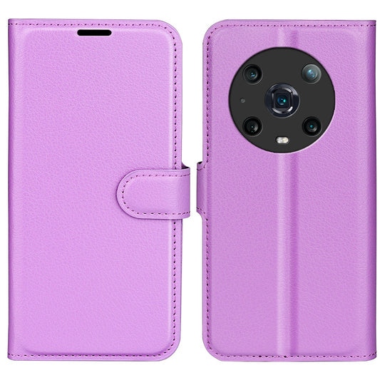 For Honor Magic4 Pro 5G Shockproof Litchi Texture Folio Flip Phone Case Anti-scratch PU Leather Wallet Stand Cover