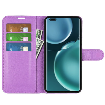 For Honor Magic4 Pro 5G Shockproof Litchi Texture Folio Flip Phone Case Anti-scratch PU Leather Wallet Stand Cover