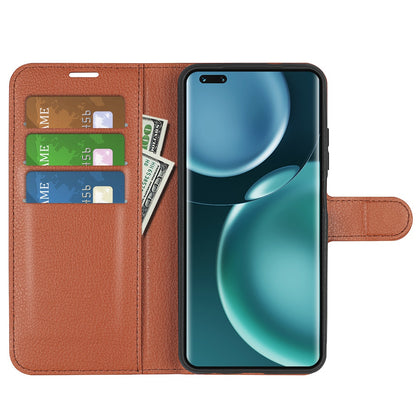 For Honor Magic4 Pro 5G Shockproof Litchi Texture Folio Flip Phone Case Anti-scratch PU Leather Wallet Stand Cover