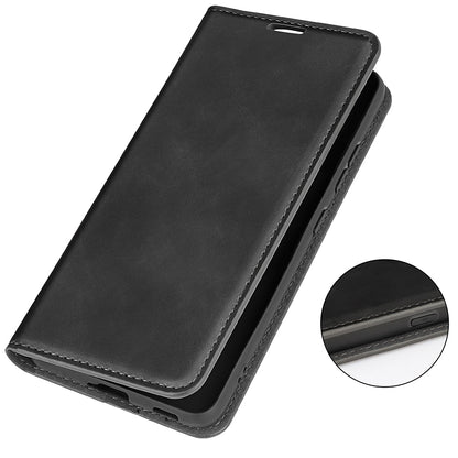 For Honor Magic4 Pro 5G Skin-touch Feeling PU Leather Magnetic Auto-absorbed Phone Case Cover with Stand Wallet