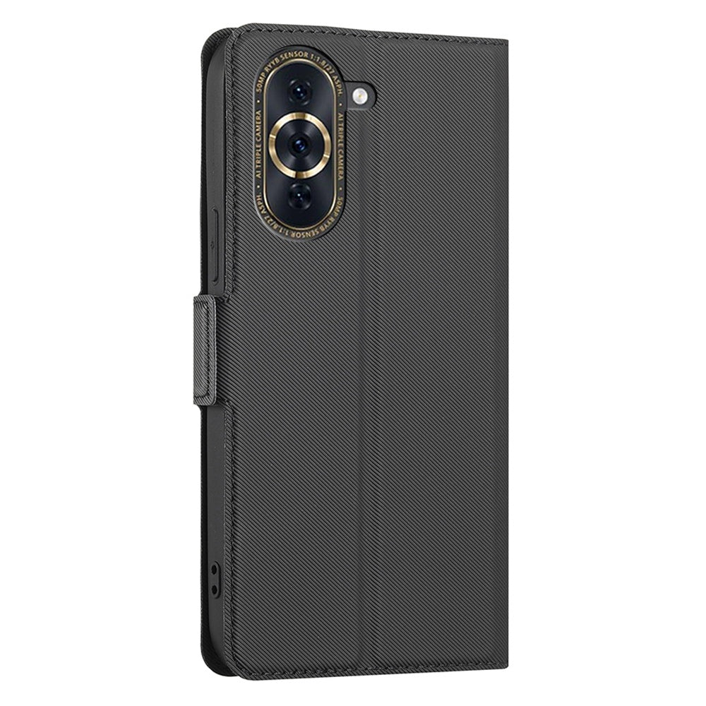 For Huawei nova 10 Pro 4G Ultra-thin Anti-fall Twill Texture Phone Flip Case Full Protection PU Leather+TPU Cellphone Cover Stand Card Holder
