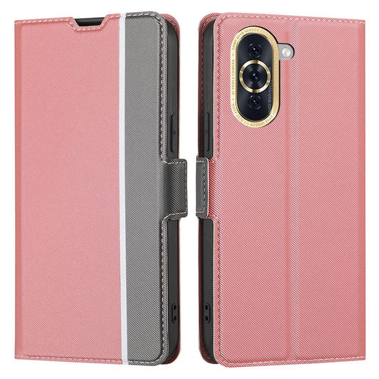 For Huawei nova 10 4G Ultra-thin Drop-proof Flip Phone Case Twill Texture PU Leather+TPU Anti-scratch Cellphone Cover with Stand