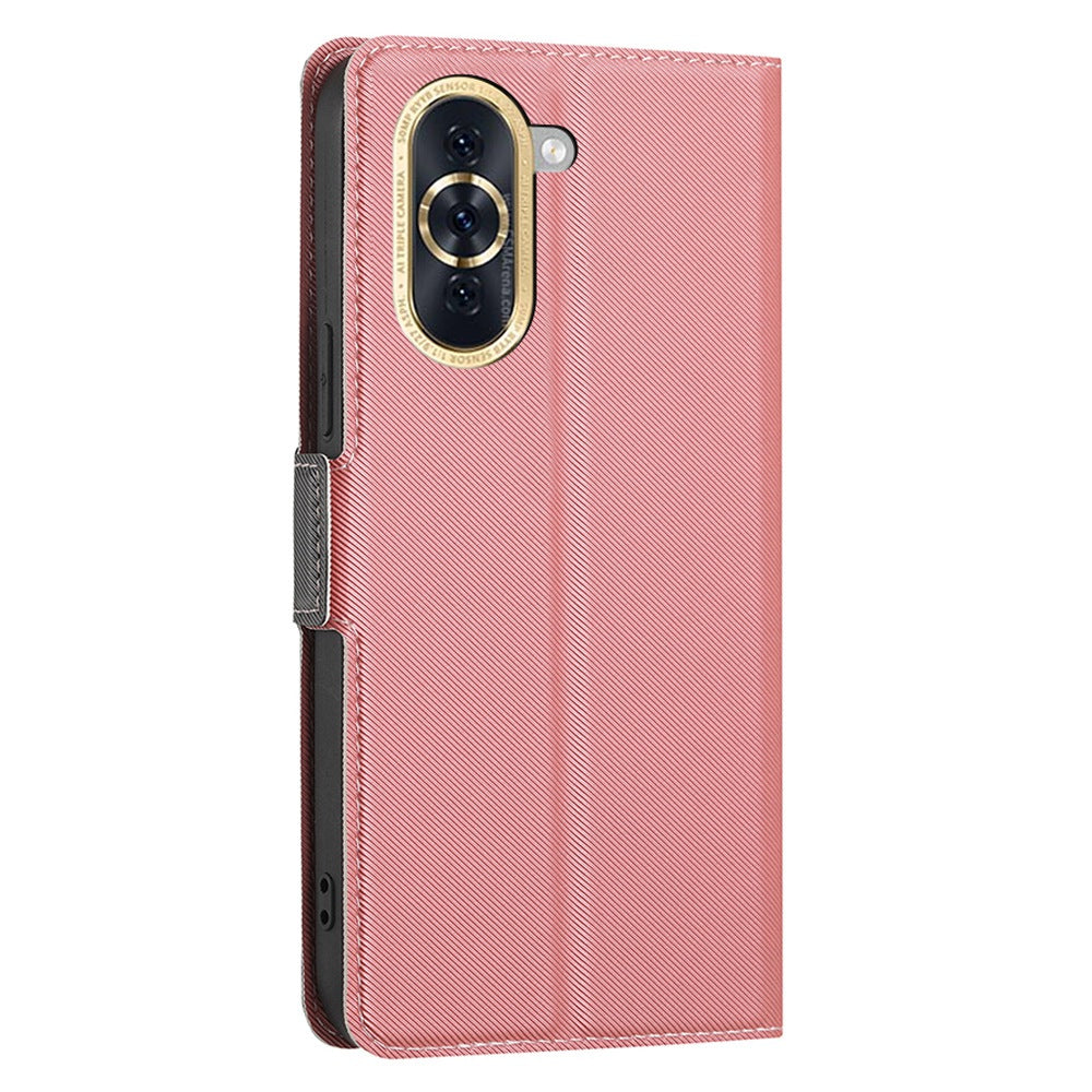 For Huawei nova 10 4G Ultra-thin Drop-proof Flip Phone Case Twill Texture PU Leather+TPU Anti-scratch Cellphone Cover with Stand