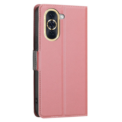 For Huawei nova 10 4G Ultra-thin Drop-proof Flip Phone Case Twill Texture PU Leather+TPU Anti-scratch Cellphone Cover with Stand