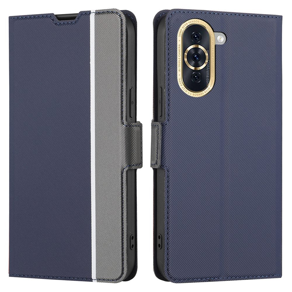 For Huawei nova 10 4G Ultra-thin Drop-proof Flip Phone Case Twill Texture PU Leather+TPU Anti-scratch Cellphone Cover with Stand