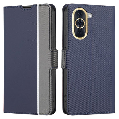 For Huawei nova 10 4G Ultra-thin Drop-proof Flip Phone Case Twill Texture PU Leather+TPU Anti-scratch Cellphone Cover with Stand
