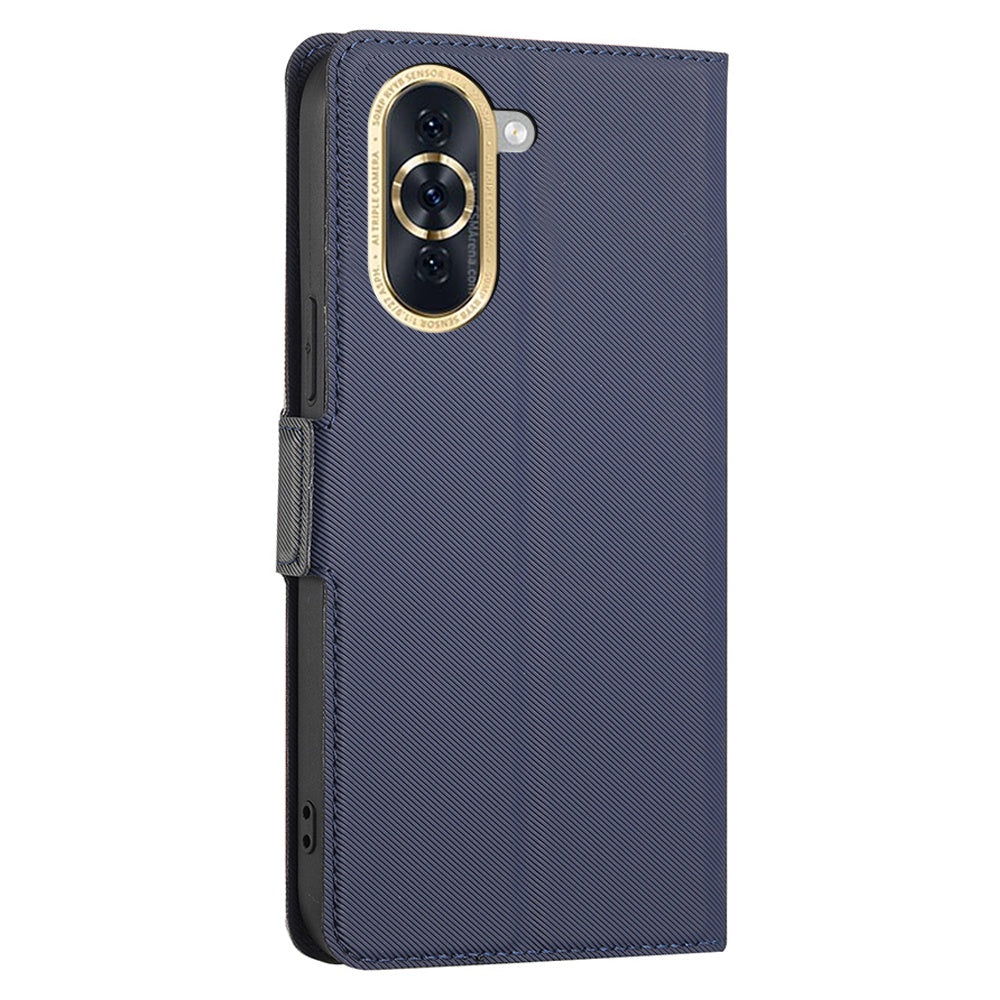 For Huawei nova 10 4G Ultra-thin Drop-proof Flip Phone Case Twill Texture PU Leather+TPU Anti-scratch Cellphone Cover with Stand