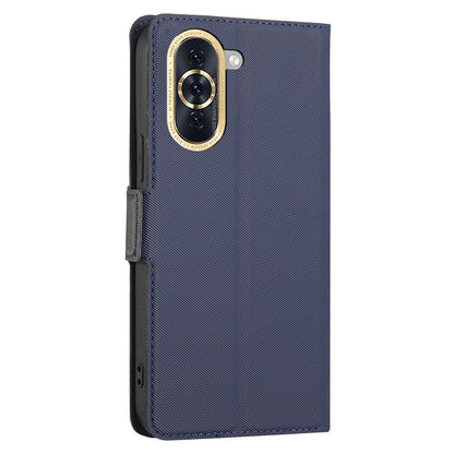 For Huawei nova 10 4G Ultra-thin Drop-proof Flip Phone Case Twill Texture PU Leather+TPU Anti-scratch Cellphone Cover with Stand