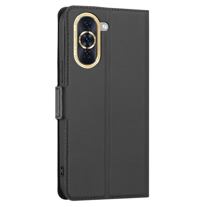For Huawei nova 10 4G Ultra-thin Drop-proof Flip Phone Case Twill Texture PU Leather+TPU Anti-scratch Cellphone Cover with Stand