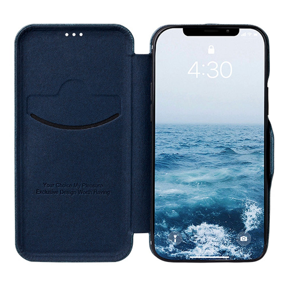 For iPhone 13 Pro 6.1 inch PU Leather Foldable Stand Case Folio Flip Magnetic Closure Card Slot Phone Cover