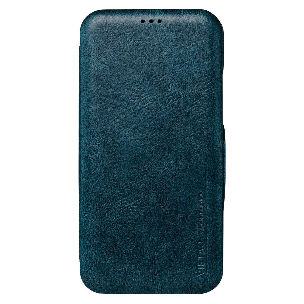 For iPhone 13 Pro 6.1 inch PU Leather Foldable Stand Case Folio Flip Magnetic Closure Card Slot Phone Cover