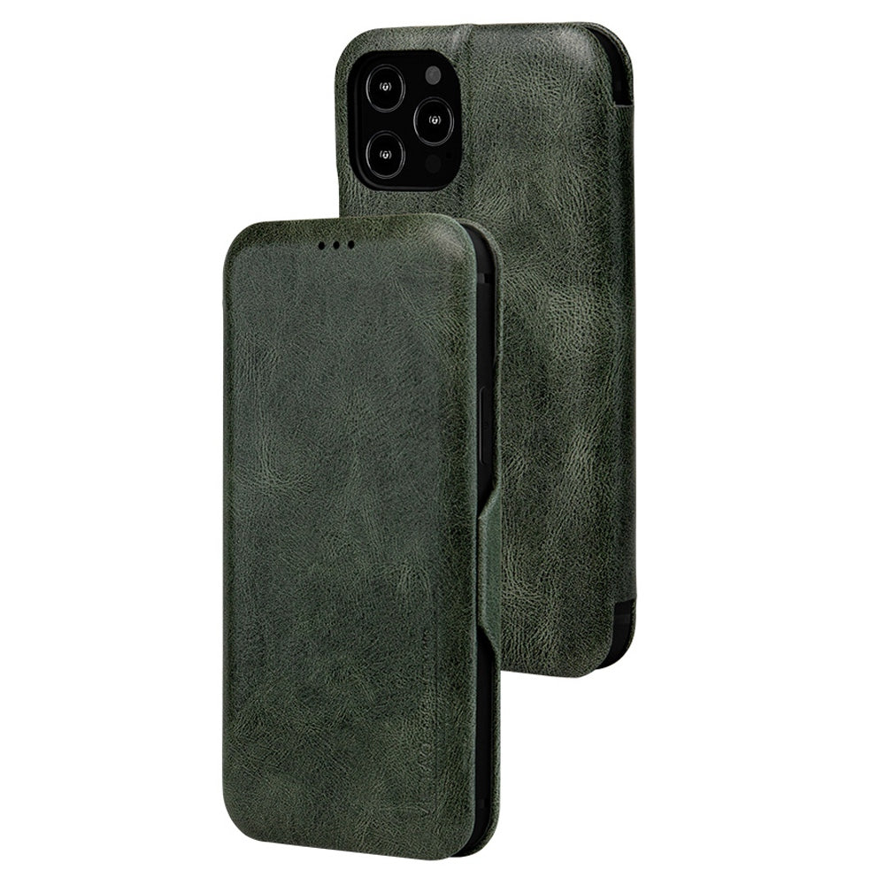 For iPhone 13 Pro 6.1 inch PU Leather Foldable Stand Case Folio Flip Magnetic Closure Card Slot Phone Cover